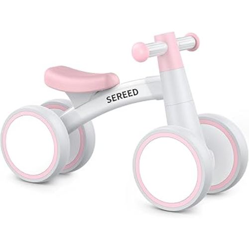 SEREED Baby Balance Bike for 1 Year Old Boys Girls 12-24 Month Toddler Balance Bike, 4 Wheels Toddler First Bike, First Birthday Gifts