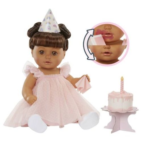 BABY Born 14'' Birthday Doll-Light Brown Eyes: Soft Body, Eyes Open and Close, Accessories Included