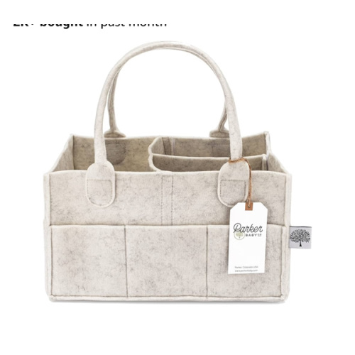 Parker Baby Diaper Caddy - Nursery Storage Bin and Car Organizer for Diapers and Baby Wipes - White, Regular