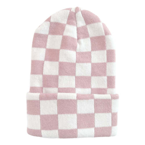 Baby's First Hat®, Petal Pink/Warm White Checkerboard