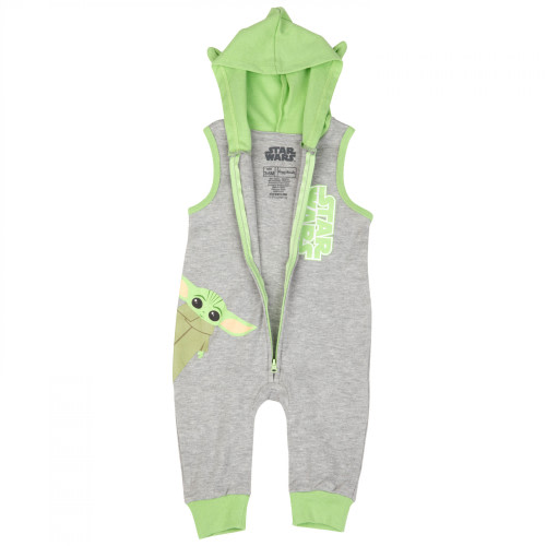 Star Wars Grogu I&#039;m All Ears Sleeveless Hooded Romper