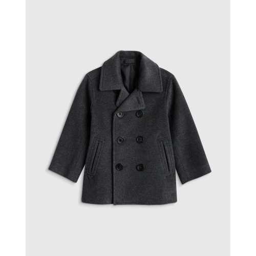 Boys Wool Cashmere Peacoat - Toddler Boy in Heather Charcoal