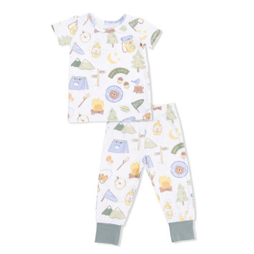 Short Sleeve Loungewear Set, Camping Blue 18-24m