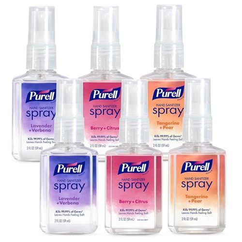 Purell Hand Sanitizer Spray Variety, Travel Size 6ct x 2fl oz, 2026-04-ECMP