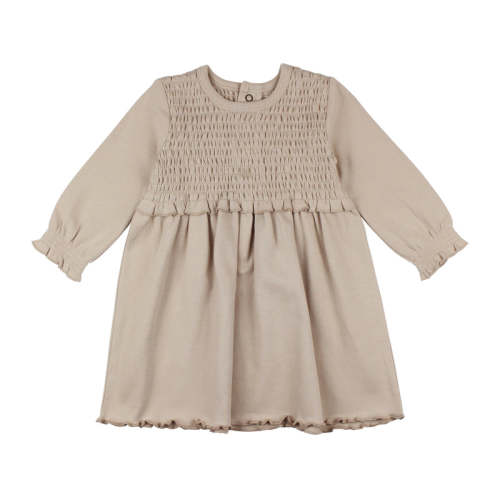 Oatmeal | Organic Smocked Dress 6-9m