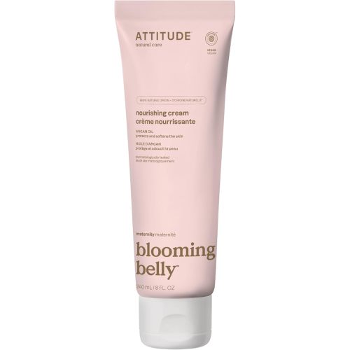ATTITUDE Pregnancy Nourishing Body Cream, EWG Verified, Dermatologically Tested, Plant and Mineral-Based, Vegan Maternity Products, Argan Oil, 8 Fl Oz