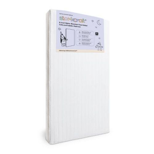 Storkcraft 6" Water-Resistant Grow-with-Me Dual-Sided Baby Crib and Toddler Bed Mattress