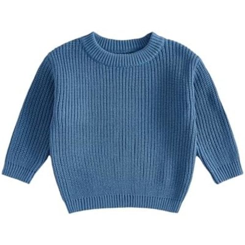 fhutpw Baby Boy Girl Pullover Sweater 3 6 12 18 Months Knit Clothes Unisex Toddler 2T 3T 4T Fall Winter Warm Long Sleeve Tops
