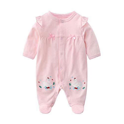 Baby One Piece Romper Soft Cotton Sleepwear Footed Jumpsuit for 0-12 Month Infant