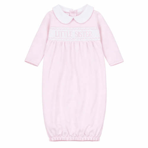 Little Sister Smocked Gathered Gown – Over The Moon