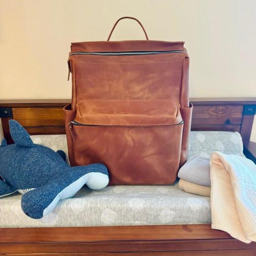 Large Leather Diaper Bag for Moms, Baby Shower Gift, Travel Backpack for Baby Essentials, New Moms Baby Bag, Gift for New Moms, Mom Backpack