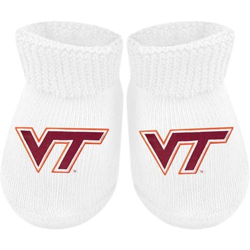 Creative Knitwear College Baby Bootie Sock - Team Logo, Multiple Colors, for Boys & Girls (Newborn - 6 Months)