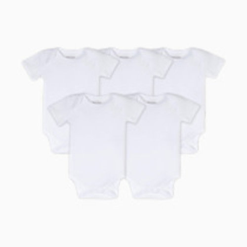 Burt's Bees Baby Organic Short Sleeve Bodysuit (5 Pack) - Cloud, 0-3 M