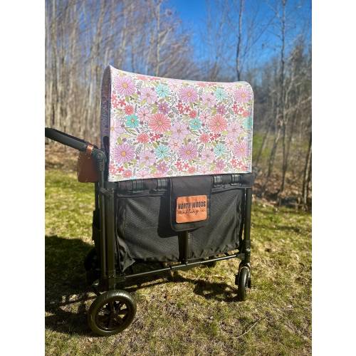 UPF50+ Sketchy Spring Floral Made-to-Order Full Canopy - Wonderfold, Rainbow Baby, Joymor, and Larktale Wagons