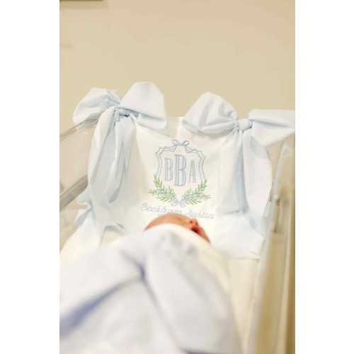 Baby Boy Banner with Custom Embroidered Monogram Frame