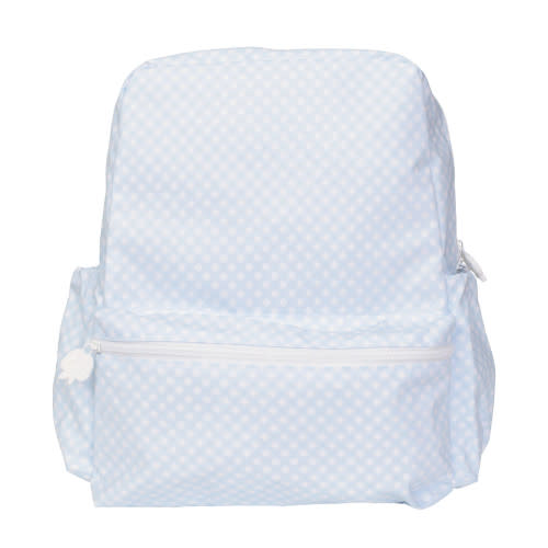 Apple of my Isla *BLUE GINGHAM* Large Backpack