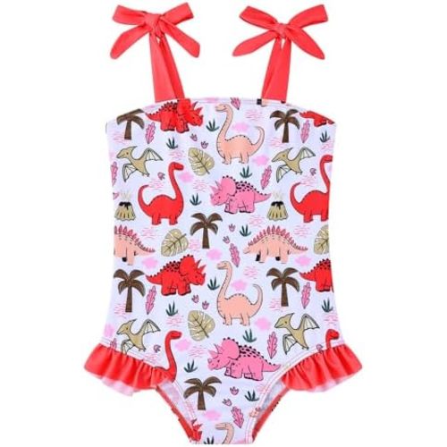 Vieille Toddler Girls Swimsuits Ruffle Bathing Suits One Piece Swimwear 2-6T