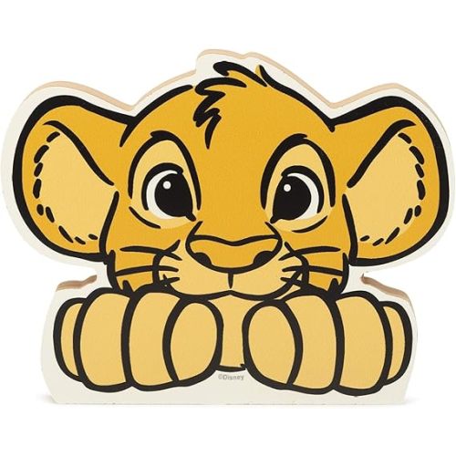 Disney The Lion King Simba Head Shelf Sitter Decor - Chunky Wood Block Cutout for Kids' Bedroom, Play Room or Nursery