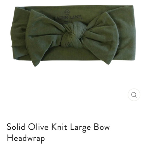 Solid Olive Knit Large Bow Headwrap