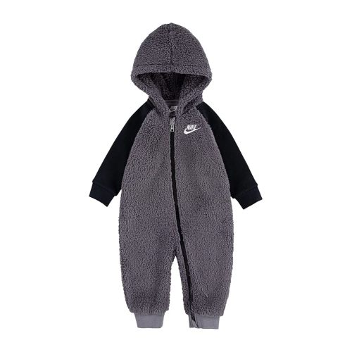 Nike Baby`s Faux Sherpa Hooded Coverall (Anthracite(66F811-G4T)/Black, 6 Months)