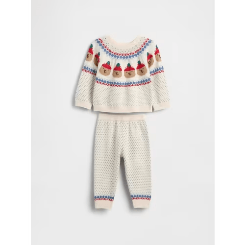 Baby Bear Fair Isle Sweater Outfit Set