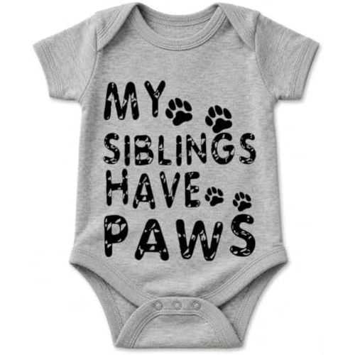 AW Fashions My Siblings Have Paws - Pet Family Baby Bodysuit