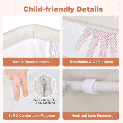 Babyjoy 3-in-1 Portable Baby Bassinet Bedside Sleeper Cradle with - See Details