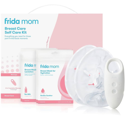 Frida Mom 9pc Breastfeeding Essentials Kit for Lactation Support & Nipple Relief, Includes Lactation Massager, Heating Pads, Breast Masks for Hydration & Milk Flow, Postpartum Essential Gift Set