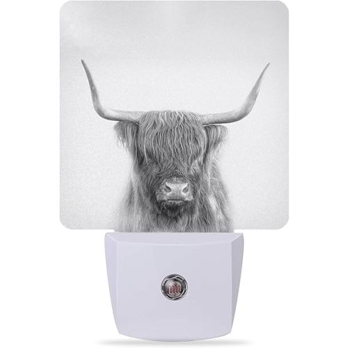 Cow Night Light,Highland Cow Night Lights Plug into Wall for Boys Girls, Led Lamp for Stairway/Hallway/Bedroom 0.5W Nightlight Sleep Friendly