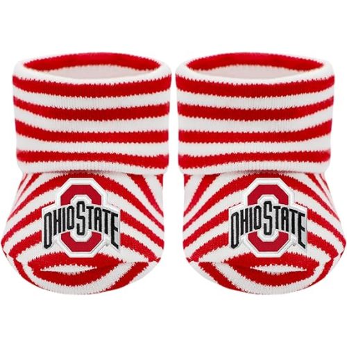 Creative Knitwear College Baby Striped Bootie Sock - Team Logo, Multiple Colors, Unisex (Newborn - 6 Months)