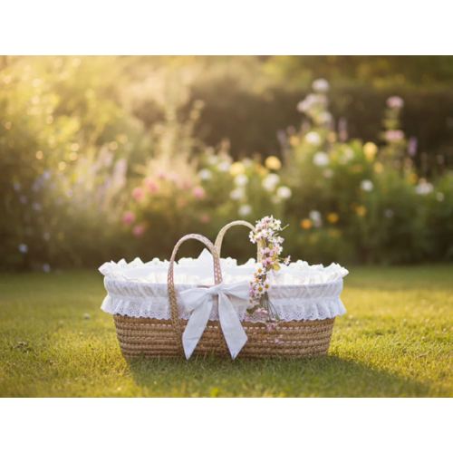 Traditional Eyelet Baby Moses Basket