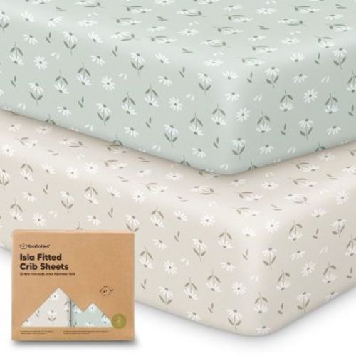 KeaBabies 2pk Isla Fitted Crib Sheets for Boys, Girls, 52x28 Baby Crib Sheet, Fits Standard Nursery Crib Mattresses
