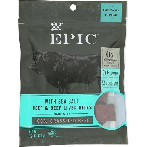 Epic Provisions, Bites Beef Liver Sea Salt, 2.5 Ounce