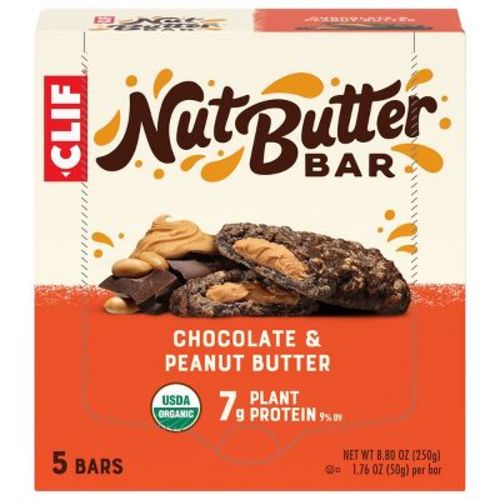 CLIF Nut Butter Filled Chocolate Peanut Butter Energy Bar Organic -7g Protein - 8.8oz/5pk