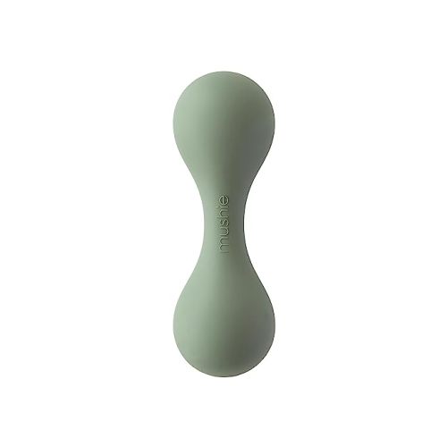 mushie Silicone Baby Shaker Rattle Toy | Ages 3+ Months (Dried Thyme)