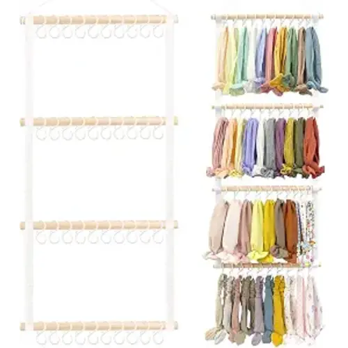 POVETIRE Headband Holder for Girls Baby Headband Organizer Head Bands Hair Accessories Display Organizer Wall Hanging Decor for Nursery Toddler Girl Room