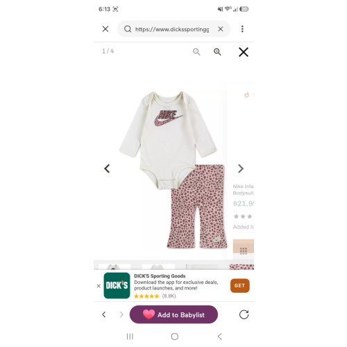 Nike Infant Girls' Wild Warmth Bodysuit & Leggings Set | Dick's Sporting Goods