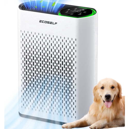 HEPA Air Purifiers for Home Large Room Cover 2400 Ft2,HEPA Air Cleaner with PM 2.5 Display Air Quality Sensors,White