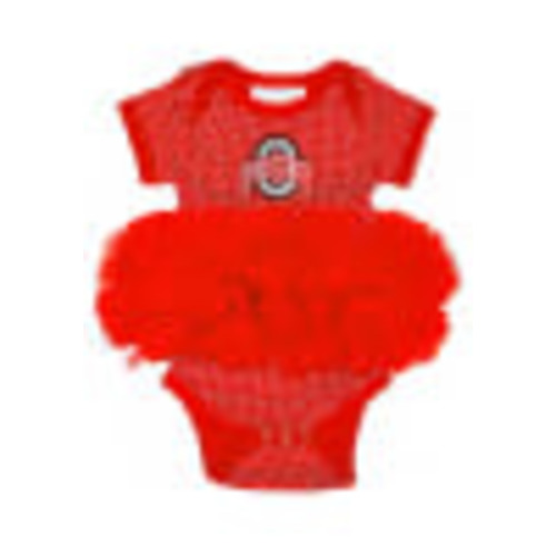 Ohio State Buckeyes Red Baby Pin Dot Tutu Romper - 10190469