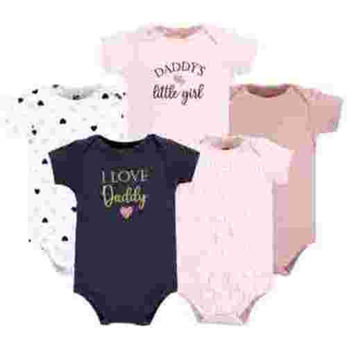 Hudson Baby Short Sleeve Bodysuits, 5-Pack, Newborn- 24 Months
