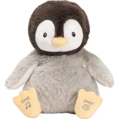 GUND Baby Animated Kissy The Penguin Plush, Singing Stuffed Animal Baby Toy for Ages 0 and Up, Black/White/Grey, 12"