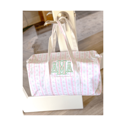 TRVL Weekender Duffel in Ribbon Floral Pink | Tiny Duckie – The Tiny Duckie