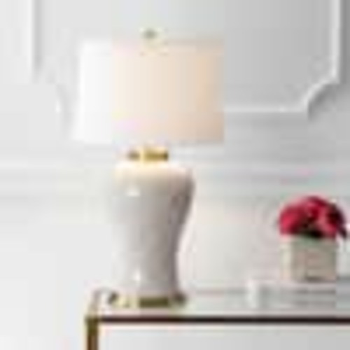 JONATHAN Y Arthur 29 in. Cream Ceramic Table Lamp JYL4024A