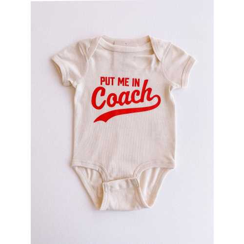 Put Me In Coach Baby Baseball Onesie