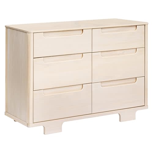 Babyletto Yuzu 6-Drawer Dresser with Over 10-inch Drawer Extension in Washed Natural, Greenguard Gold Certified