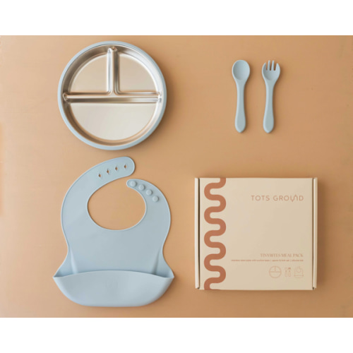 Stainless Steel Baby Feeding Set 6+ Months- blue