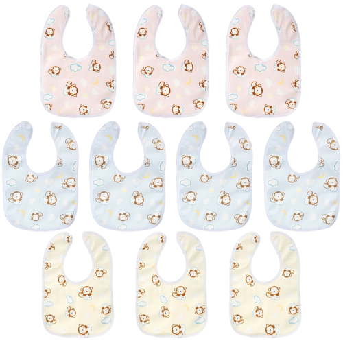 10pcs Baby Bib Set Breathable Baby Feeding Bibs Skin-friendly Drool Bib Set with Good Absorbent Baby Bandana Bib Set Waterproof Neckerchiefs for Baby Toddlers