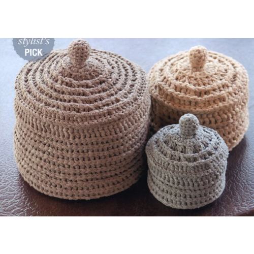 Easy Crochet Basket PATTERN/Instant PDF Download/Gift Idea/Crochet Baskets Containers with Lid/Home Decor DIY