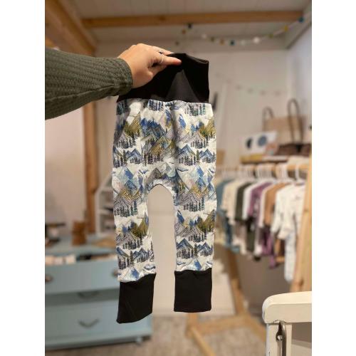 Mountains Blue Mustard Grow With Me Pants / Toddlers / Bottoms, Pants, Joggers