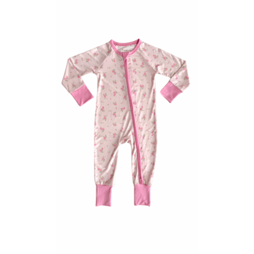 Pink Stripe Zipper Romper – In My Jammers